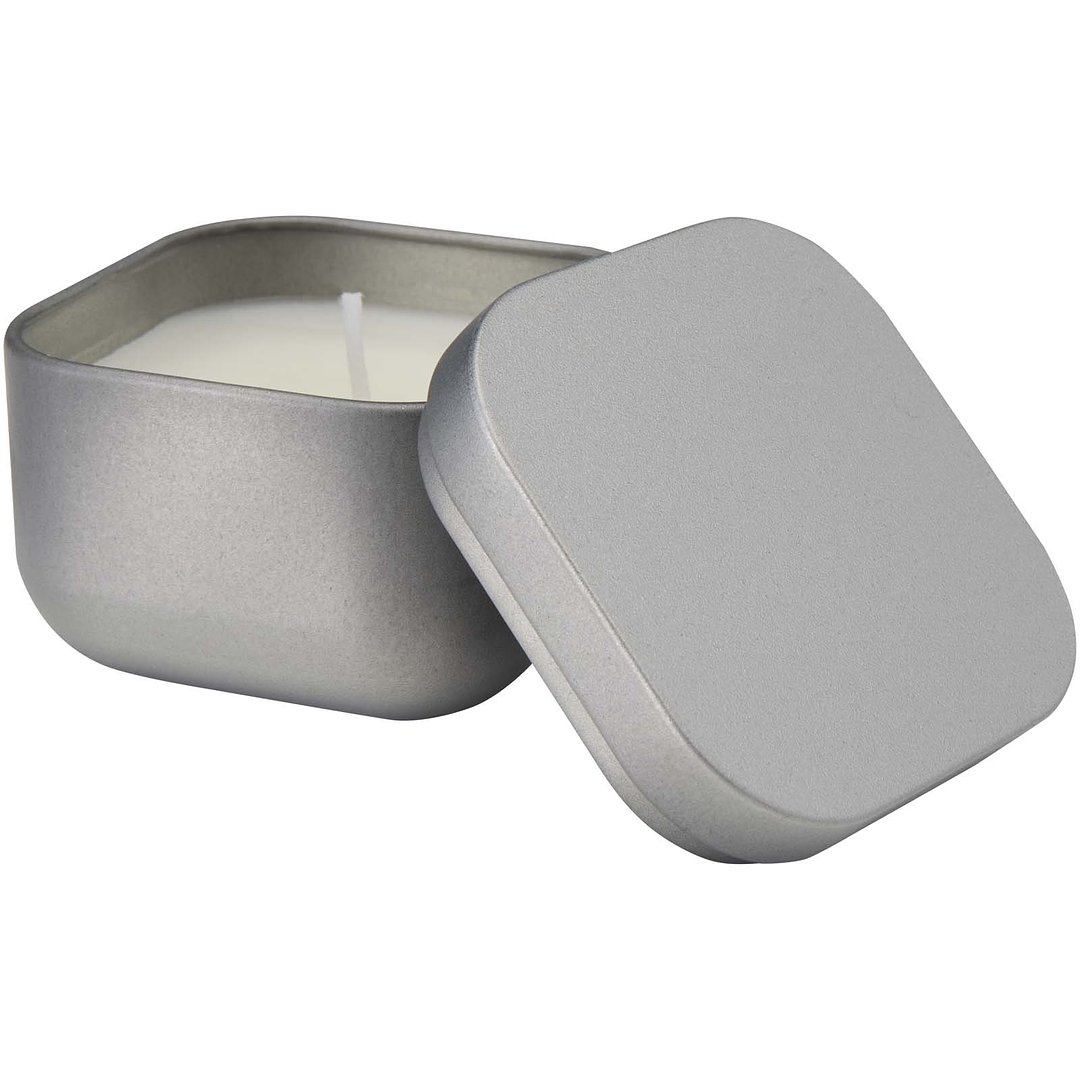 Quadratische Zinnkerze mit Vanille Duft - Uelitli