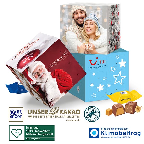 Adventskalender „Cube“ mit Ritter SPORT Schokowürfel