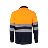 Zweifarbiges Poloshirt im Bird-Eye-Design (160g/m²) mit langen Ärmeln, aus Polyester (100%) Beatiani