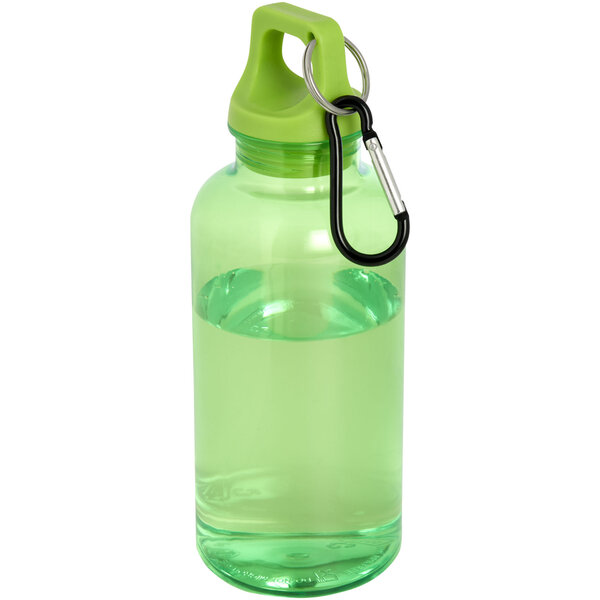 400 ml RCS-zertifizierte Trinkflasche aus recyceltem Kunststoff mit Karabiner - Emerik
