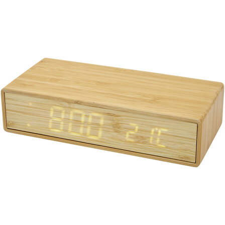 Kabelloses Bambus-Ladegerät mit Uhr - Bethlan