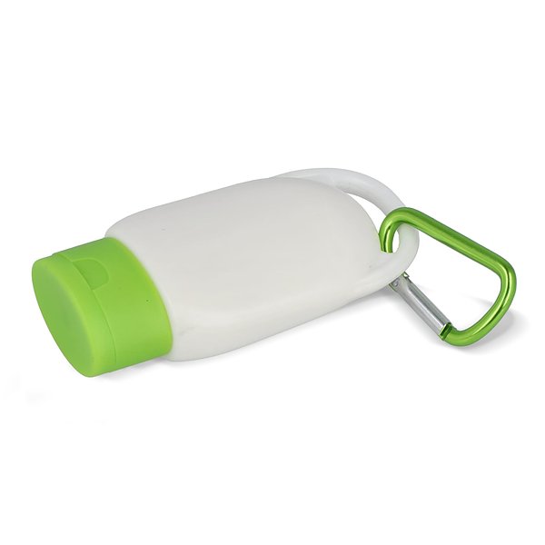 Sonnenschutzlotion mit Karabiner SPF30 aus recyceltem Material Hatrudi