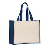 Tasche aus Canvas (320 g/m²), mit Boden und Seiten aus farbig laminierter Jute (350 g/m²) Ylannatrg
