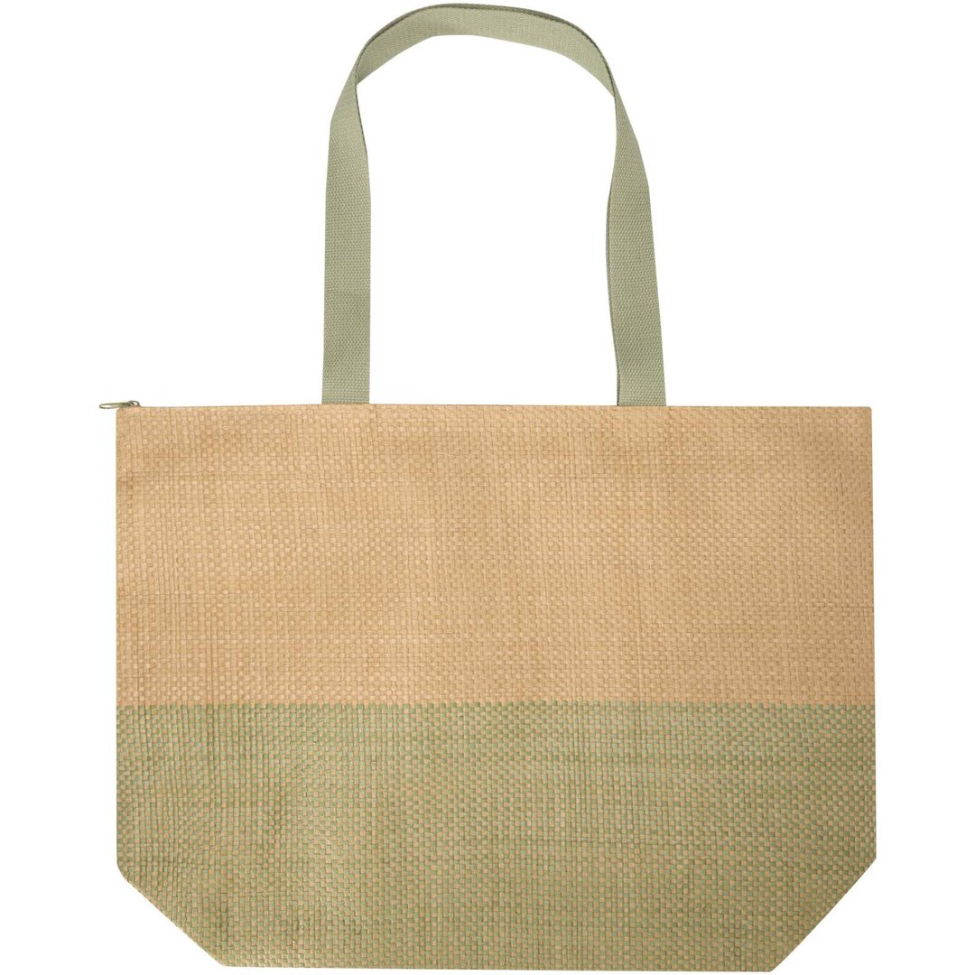 Grosse Strohpapier Tragetasche mit Reissverschluss, 21 l - Jürgin