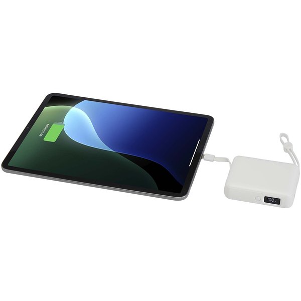 35 W 10.000 mAh Tablet Powerbank mit integriertem Typ-C-Kabel aus recyceltem Kunststoff - Ylanin