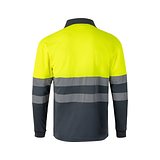Zweifarbiges Poloshirt im Bird-Eye-Design (160g/m²) mit langen Ärmeln, aus Polyester (100%) Steivia