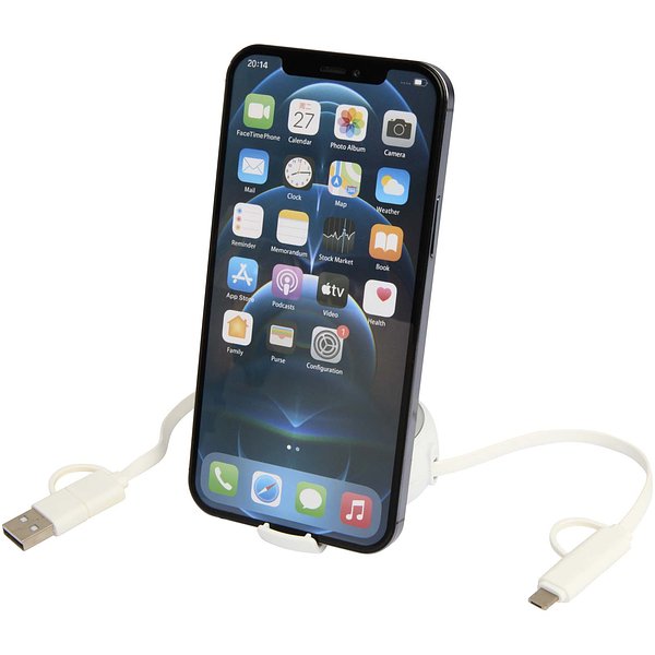 100 cm 5-in-1 Kabel aus recyceltem Kunststoff und Aluminium, einziehbar, für Datenübertragung und mit 45W Schnellladung - Merverdy