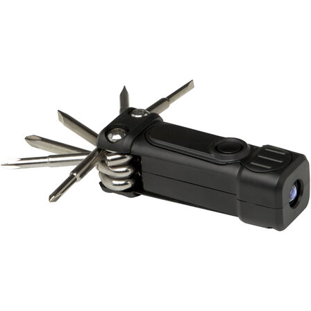 8-in-1 Schraubenzieher-Set aus recyceltem RCS Kunststoff mit Taschenlampe - Nelyco