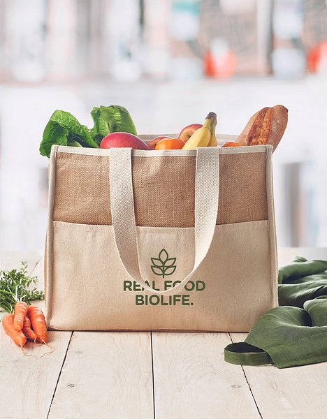 Jute-Canvas Shopping Tasche Nins