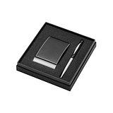 Schreibset bestehend aus Kugelschreiber und Kartenetui Aitaran