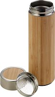 Trinkflasche Andrins | Edelstahl und Bambus | 420 ml | Tee-Ei