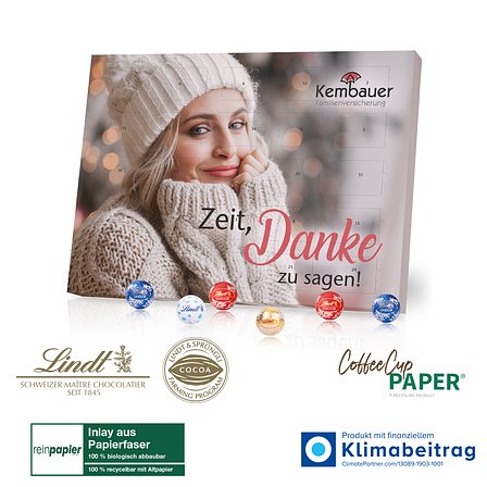 Upcycling Adventskalender „Coffee-Cup“ mit Lindt Schokolade