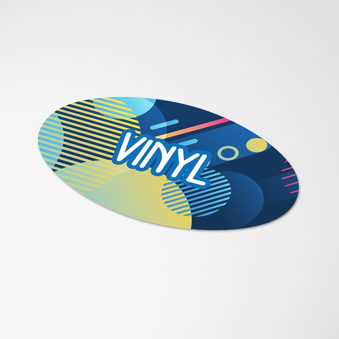 Vinyl Sticker Oval 30x15mm Vetiannan