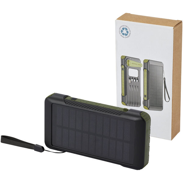 10.000 mAh Solardynamo-Powerbank aus recyceltem GRS Kunststoff - Jovico