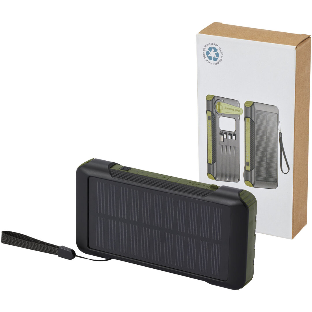 10.000 mAh Solardynamo-Powerbank aus recyceltem GRS Kunststoff - Jovico