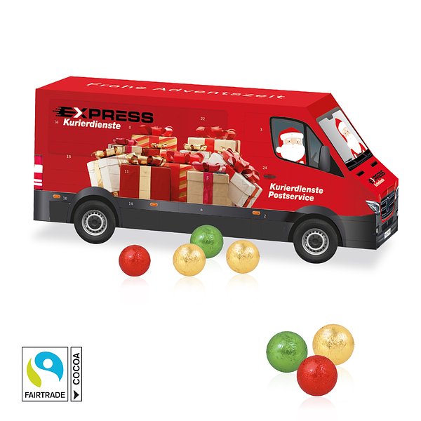 3D Adventskalender "Transporter" mit Fairtrade® Schokolade