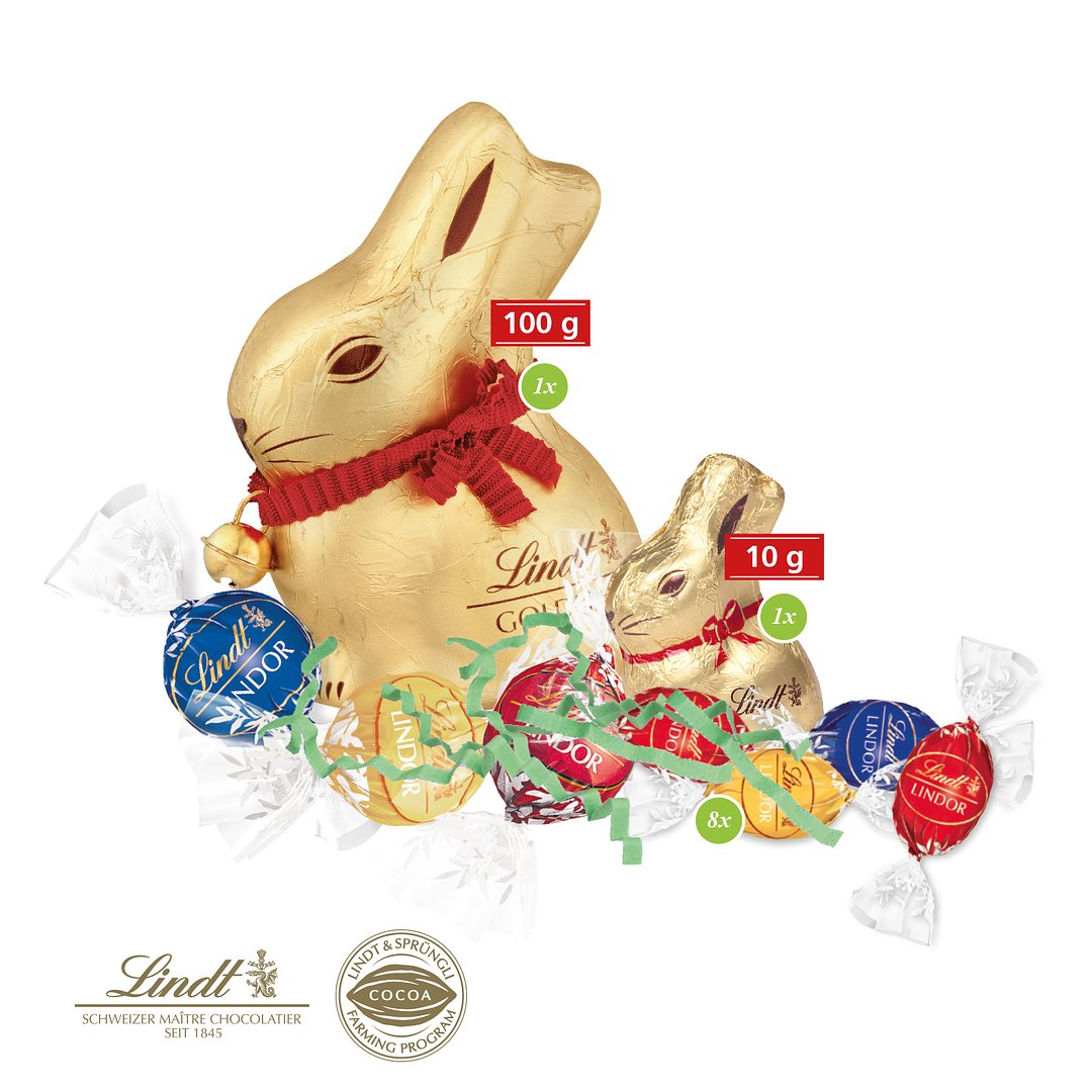 Premium-Präsent „Glücksmomente“ mit Lindt Schokolade