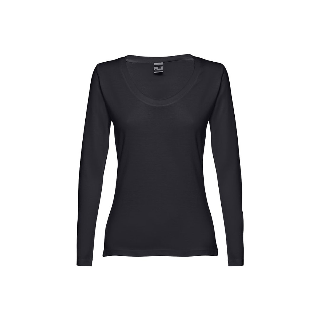 Langärmeliges tailliertes T-Shirt für Frauen aus Baumwolle Urillf