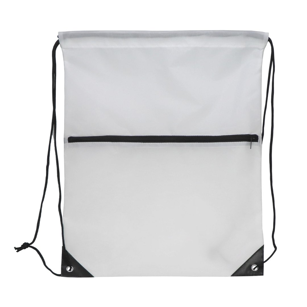 Kordelzugtasche 210T R-PET mit Reißverschluss Rueli