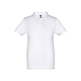 Kurzärmeliges Poloshirt für Kinder (unisex). Farbe Weiss Luregin