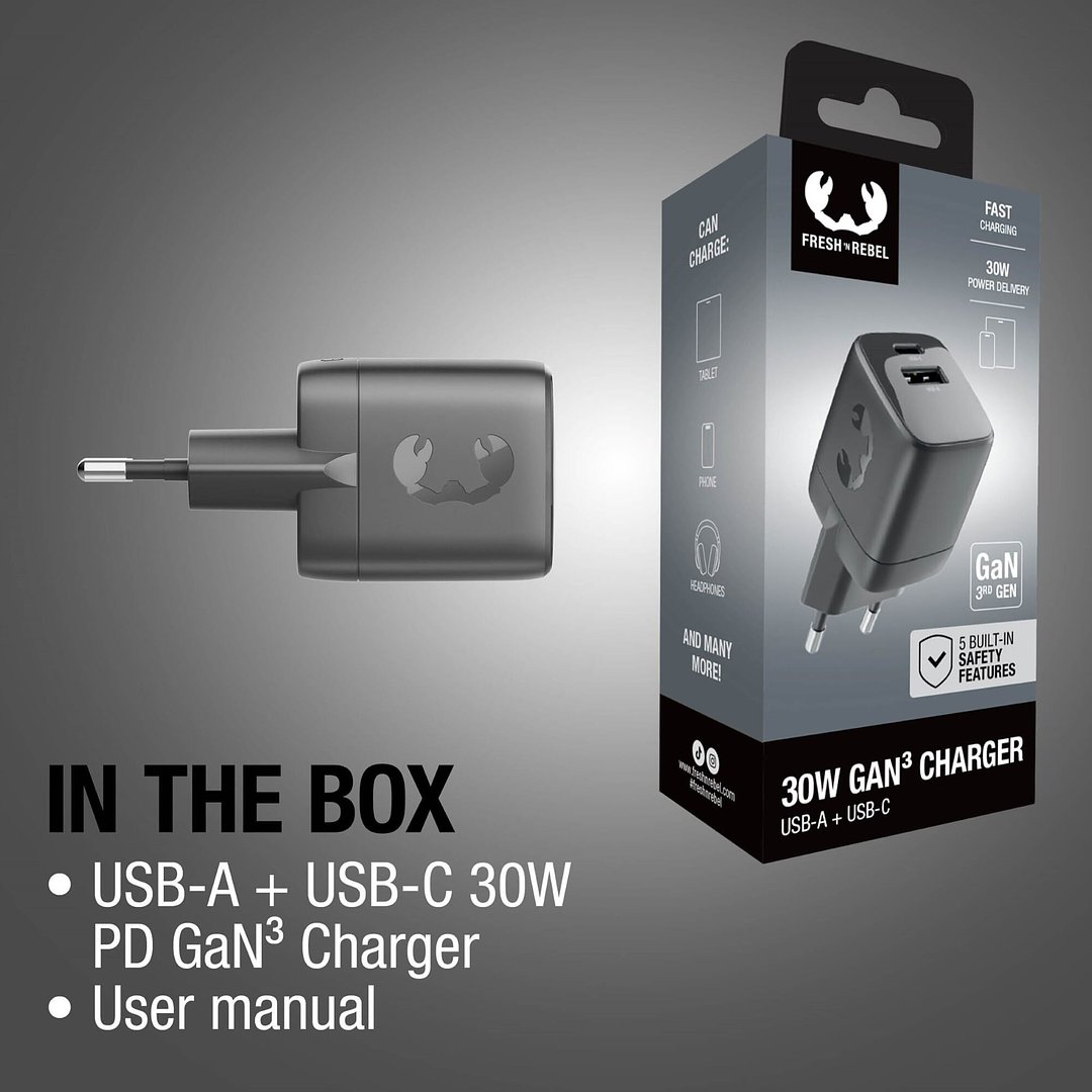 30W Schnellladegerät GaN USB-C &amp; USB-A Chlans