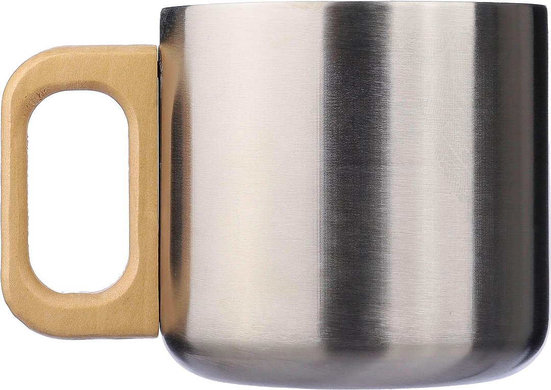 Becher Corg | Recycelter Edelstahl | Holzgriff | 400 ml