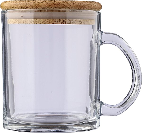 Trinkbecher Raza | Recyceltes Glas | Bambusdeckel | 300 ml