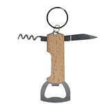 Bambus Wein & Flaschenöffner Schlüsselanhänger Rudina