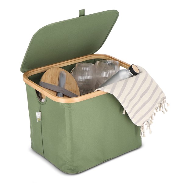 faktbarer Korb mit Deckel Sogne 40,5 x 33 x 30cm Mudorin