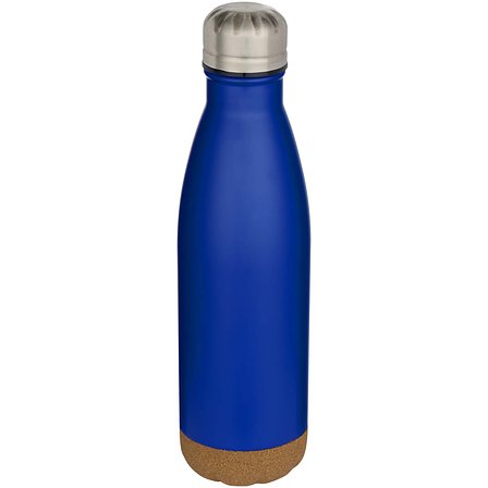 500 ml doppelwandige, vakuumisolierte Trinkflasche aus Edelstahl mit Korkdetails - Steia