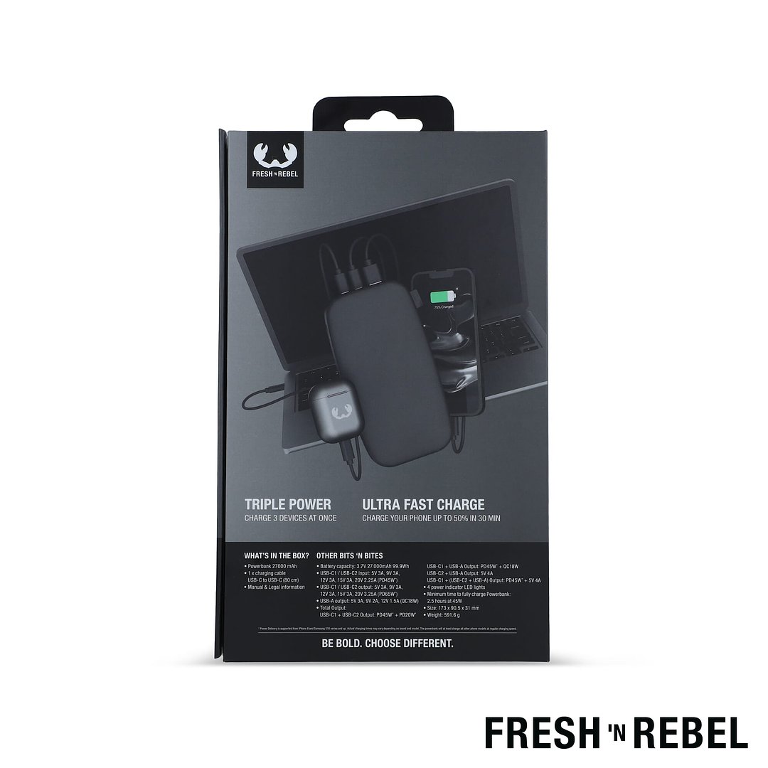 Fresh 'n Rebel Powerbank 27000 mAh USB-C - 65W PD Gianina