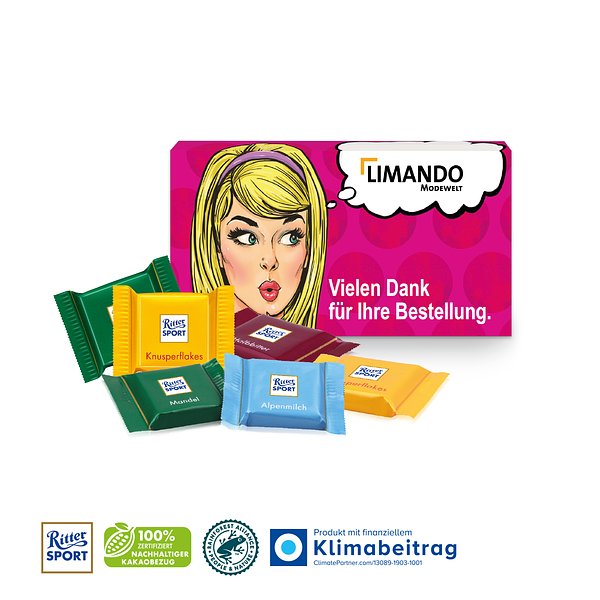 Ritter SPORT Schokotäfelchen in Präsentbox