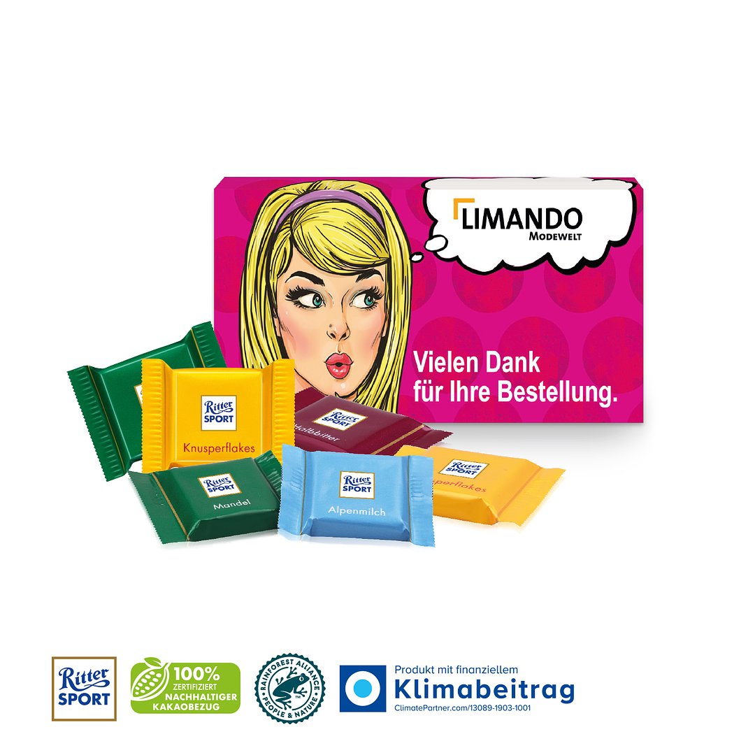 Ritter SPORT Schokotäfelchen in Präsentbox