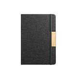 Notizbuch im Format A5 mit festem Einband aus 100 % recyceltem PET-Gewebe und linierten Seiten aus Recyclingpapier Relis