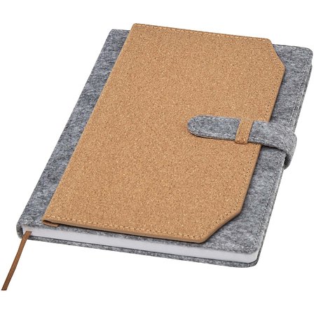 A5 Notizbuch aus recyceltem Filz und Kork - Onnan