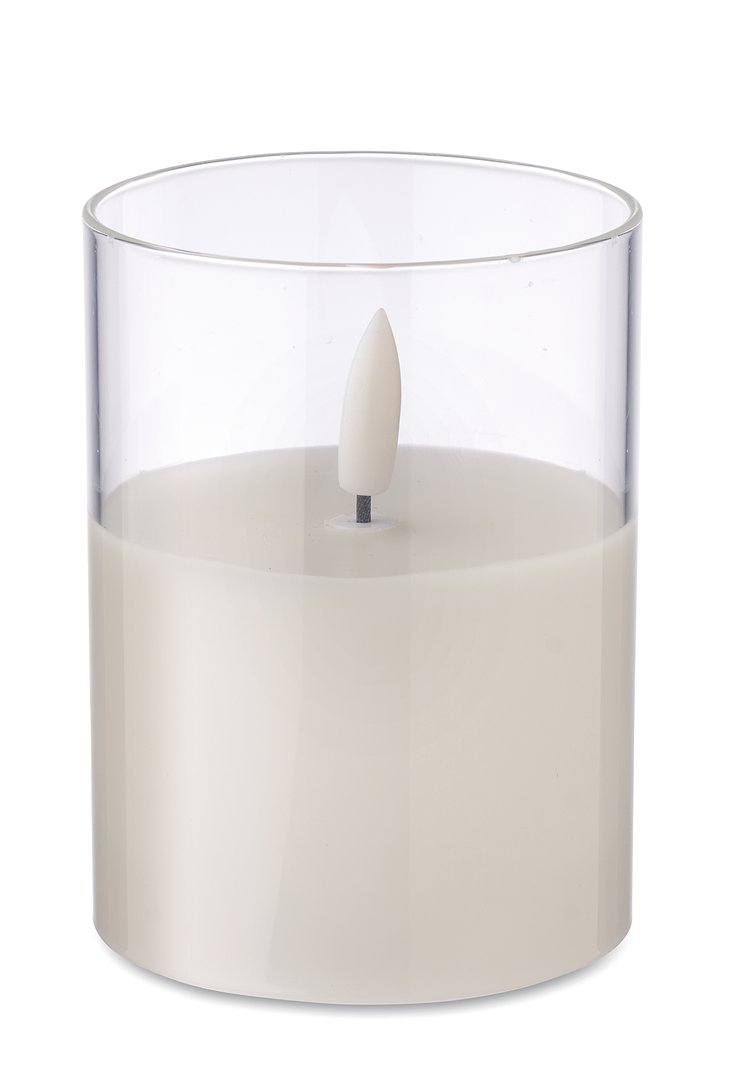 LED-Wachskerze im Glashalter Mudest