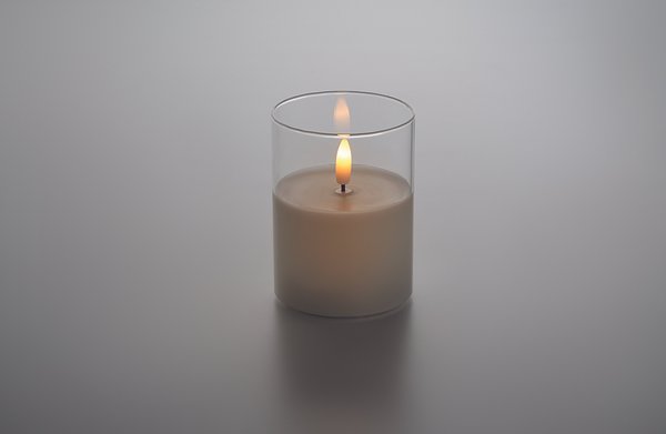 LED-Wachskerze im Glashalter Mudest