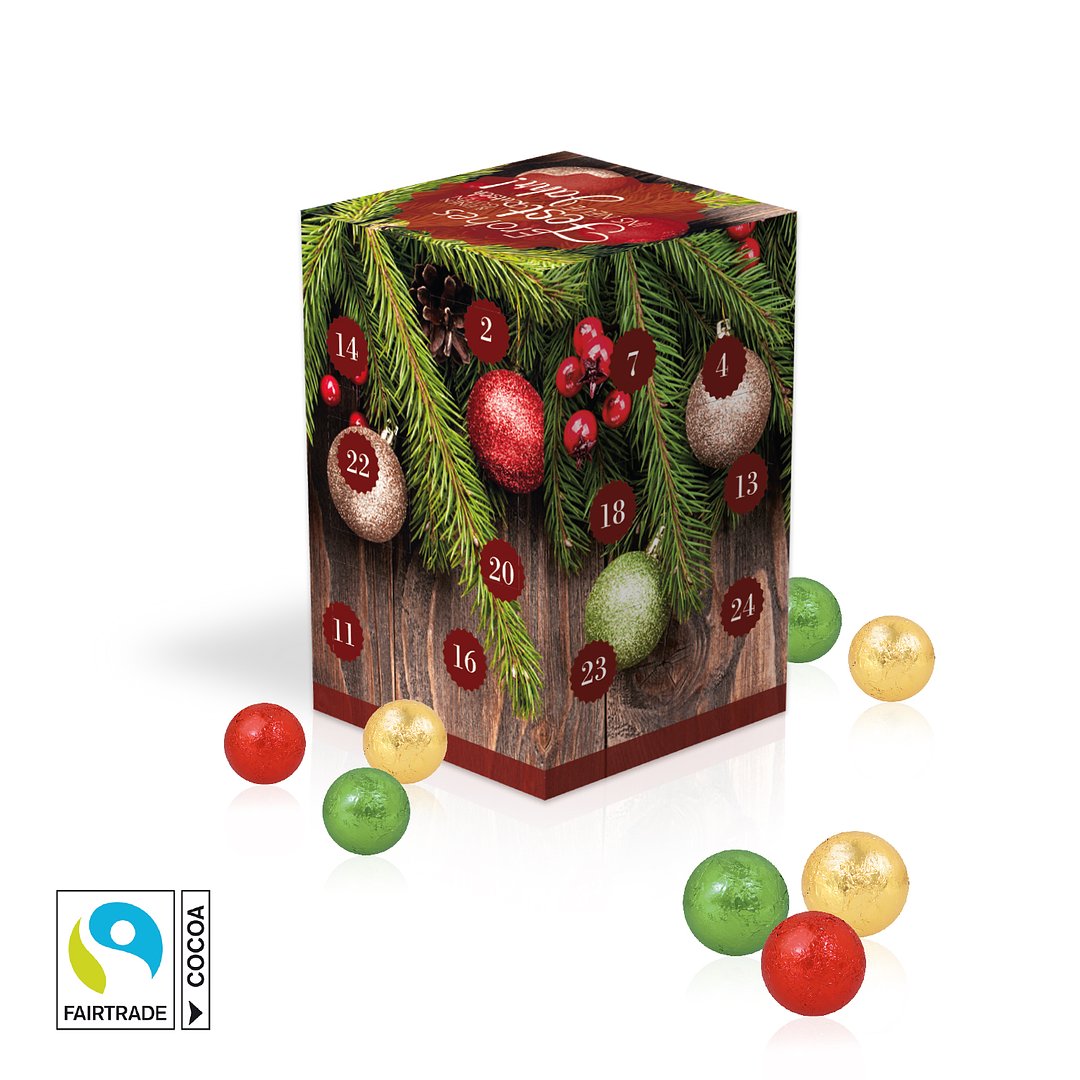 Adventskalender Cube "XL" mit Fairtrade® Schokolade
