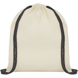 100 g/m² Sportbeutel aus Baumwolle mit farbigem Kordelzug 5L - Giunat