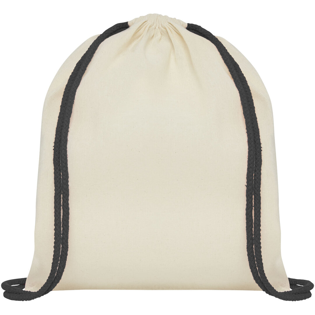 100 g/m² Sportbeutel aus Baumwolle mit farbigem Kordelzug 5L - Giunat