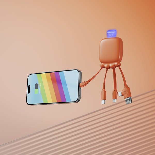 Octopus Gamma 2 Bio Charging cable with 3.000mAh Powerbank Nicorela