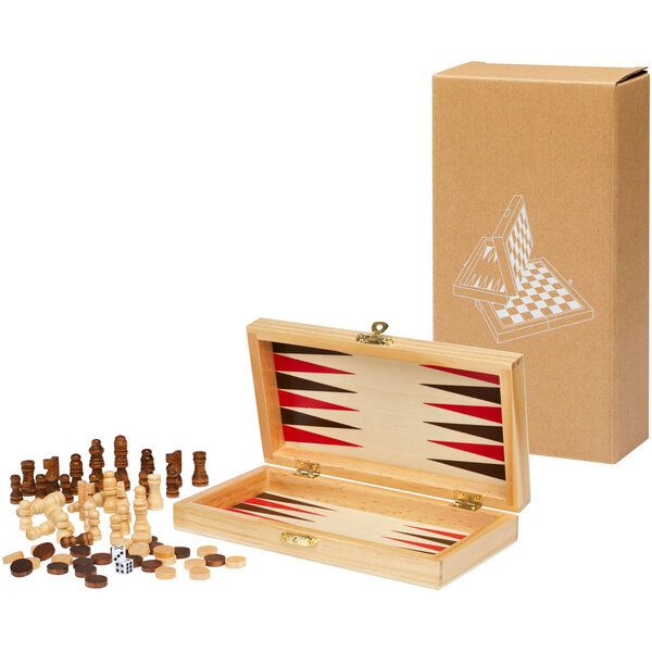 3-in-1 Spieleset aus Holz - Sarazen