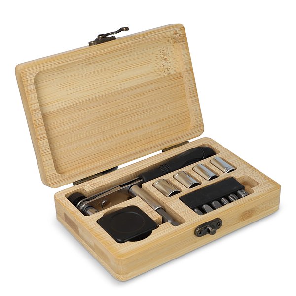 13-teiliges Werkzeugset in Bambusbox Truden
