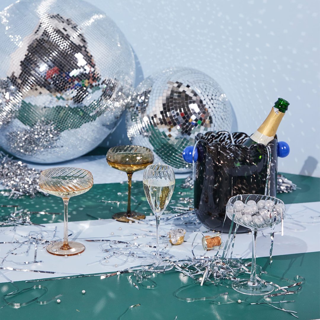 Byon Opacity 2er-Set Sektgläser mit stilvollem Glasmuster 300ml Sarena