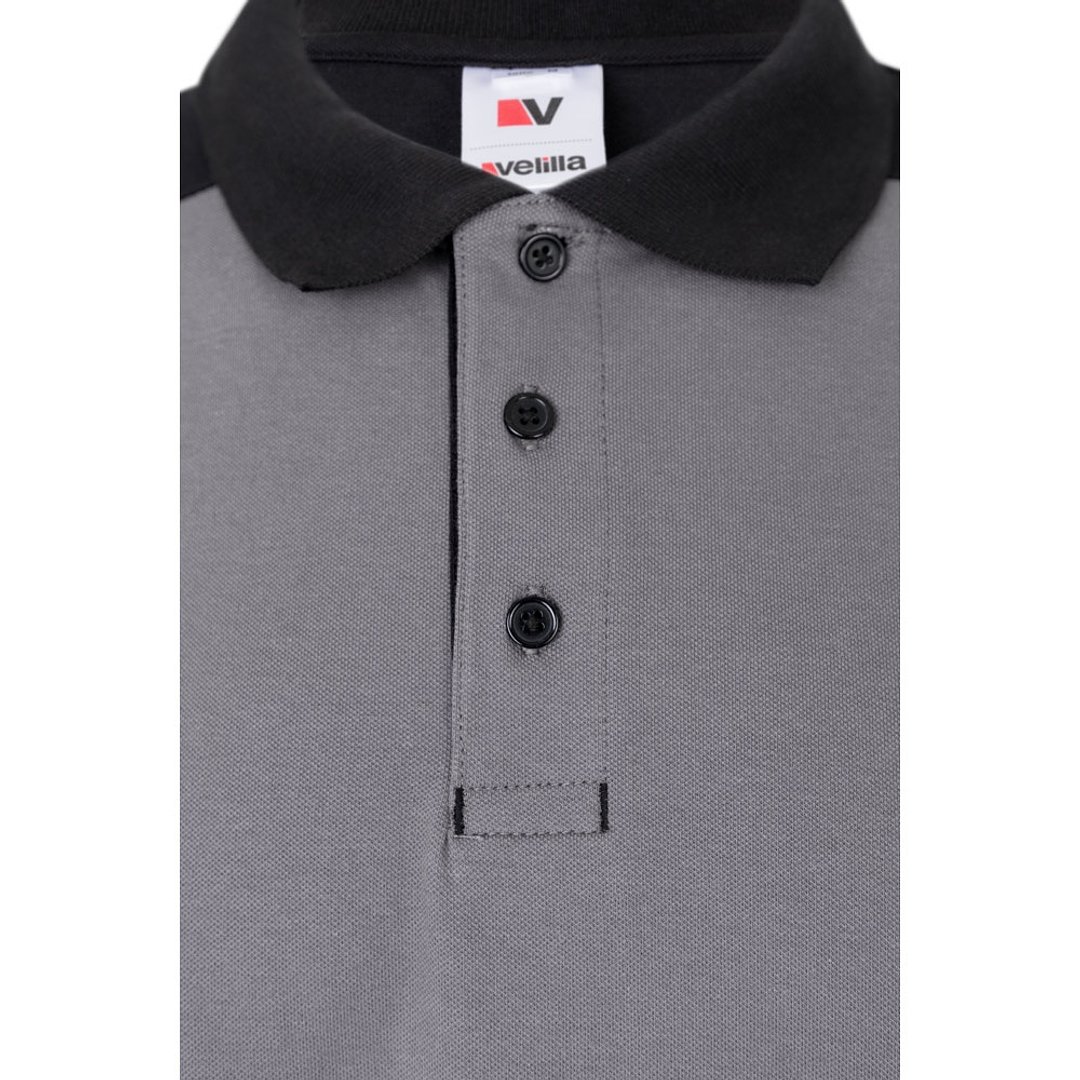 Zweifarbiges Stretch-Piqué-Poloshirt (200 g/m²) mit kurzen Ärmeln, aus Polyester (96 %) und Elastan (4 %) Duricalie