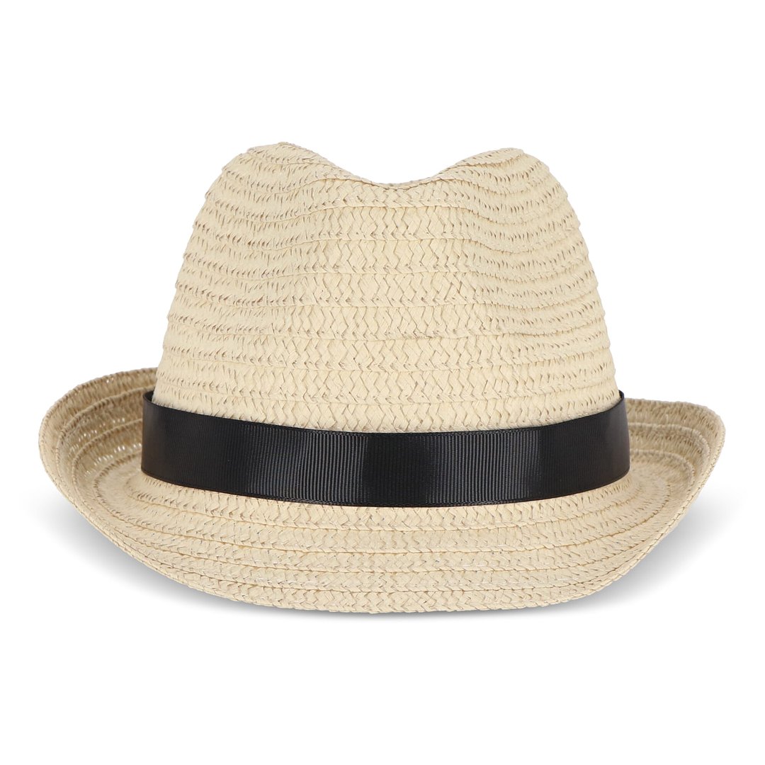 Pflanzlicher Strohhut mit farbigem Band Betonnel