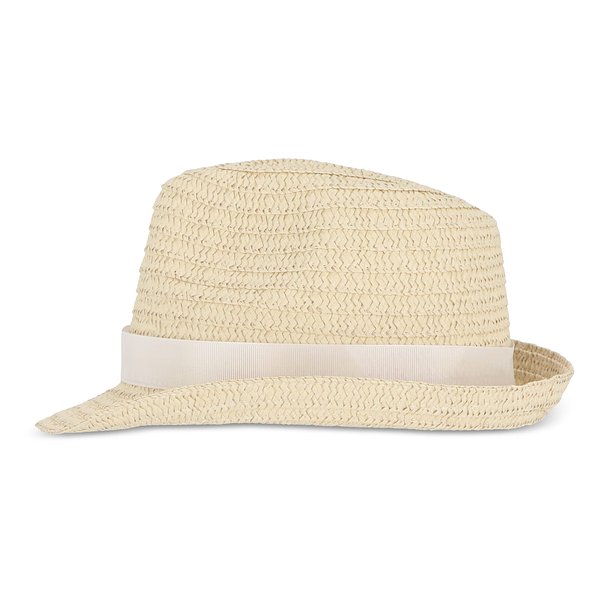 Pflanzlicher Strohhut mit farbigem Band Betonnel