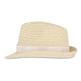 Pflanzlicher Strohhut mit farbigem Band Betonnel