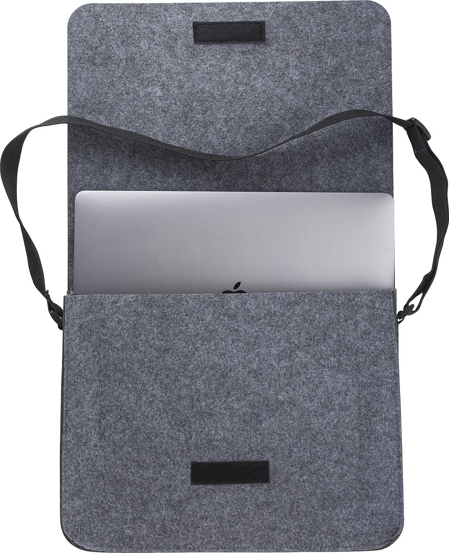 Laptoptasche Benin | Recycelter Filz | 15 Zoll | Klettverschluss