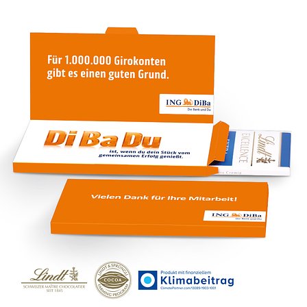 Grusskarte mit Schokoladentafel von Lindt „Excellence“
